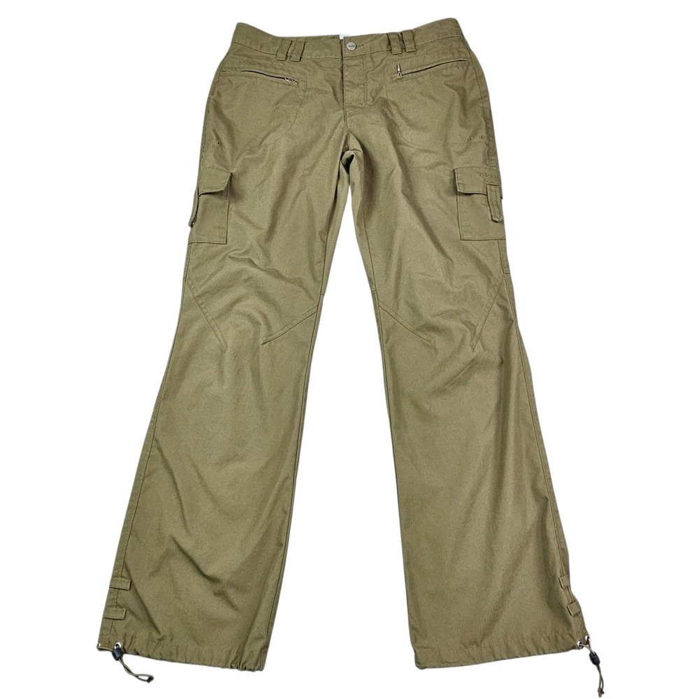 Columbia Titanium Womens Sz 10 Cargo Hiking Pants Bungee Hem Button Fly Olive